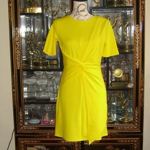 ASOS YELLOW TWIST FRONT DRESS US6 UK10